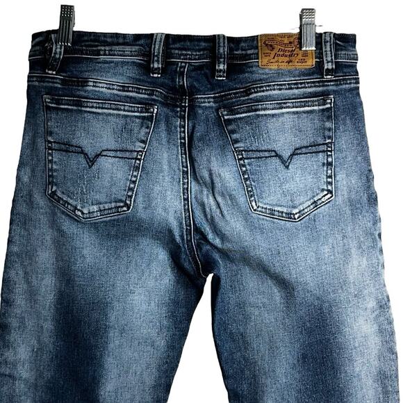 Diesel Kid Waykee-J US Jeans 16Y Regular Straight Blue Distressed Paint Splatter - Picture 4 of 10